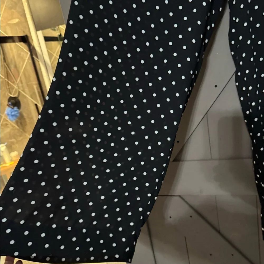Polka Dot Women's Flowy Pants - Picture 3 of 5